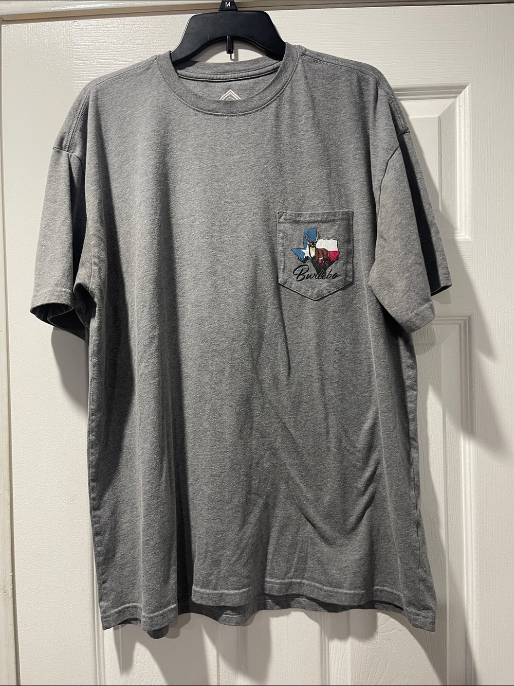 BURLEBO Charcoal Gray Pocket Tee with Texas Patch